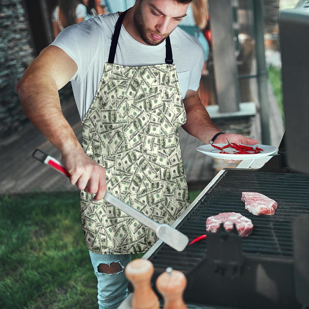 Dollar Money Pattern Print Men's Apron-grizzshop