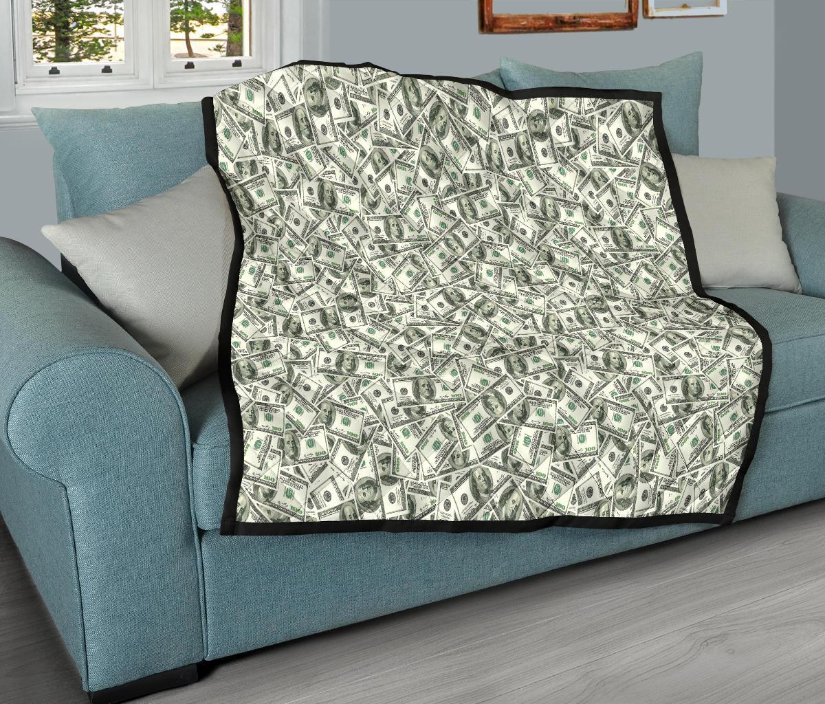 Dollar Money Pattern Print Quilt-grizzshop