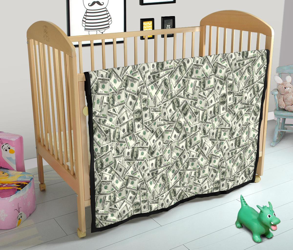 Dollar Money Pattern Print Quilt-grizzshop