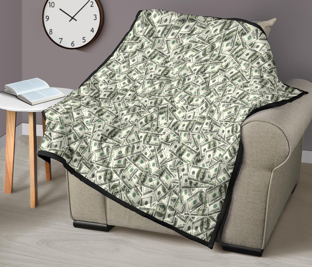 Dollar Money Pattern Print Quilt-grizzshop