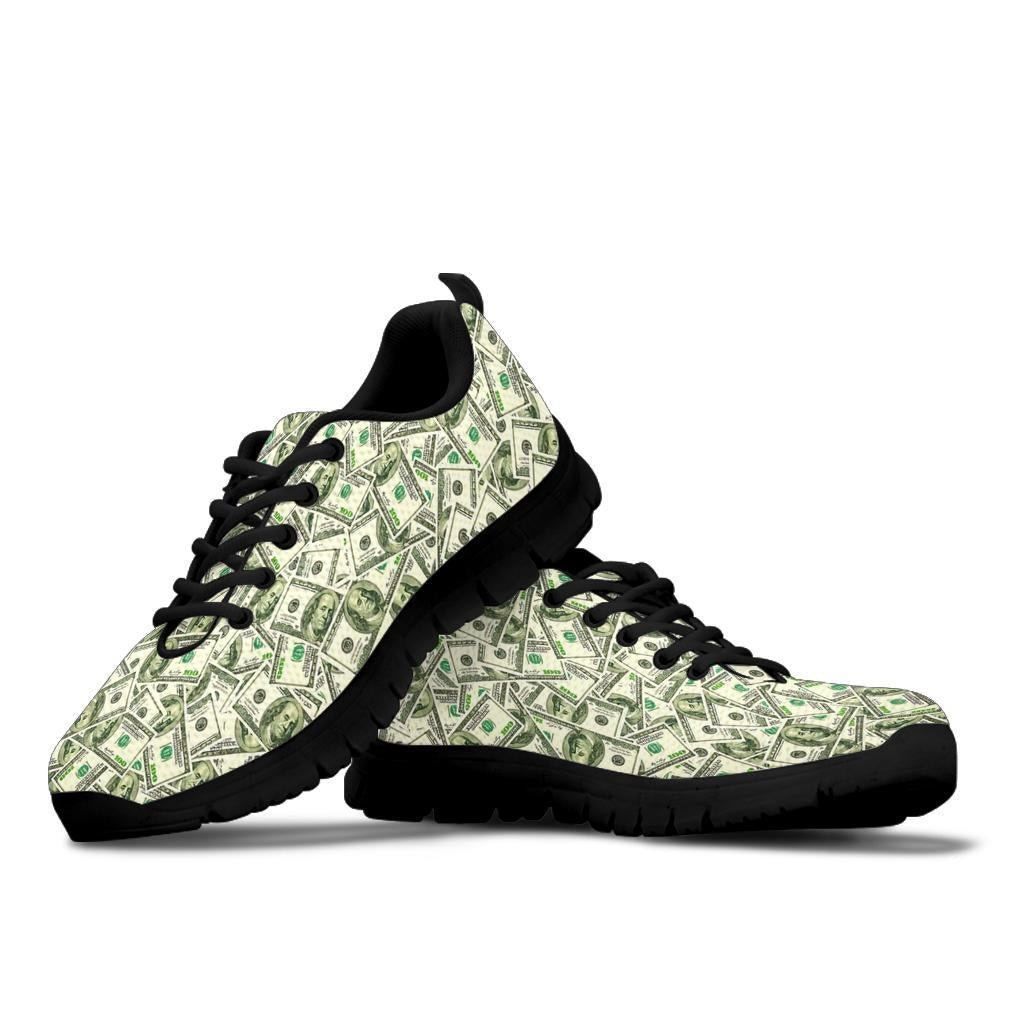 Dollar Money Pattern Print Sneaker Shoes For Men Women-grizzshop