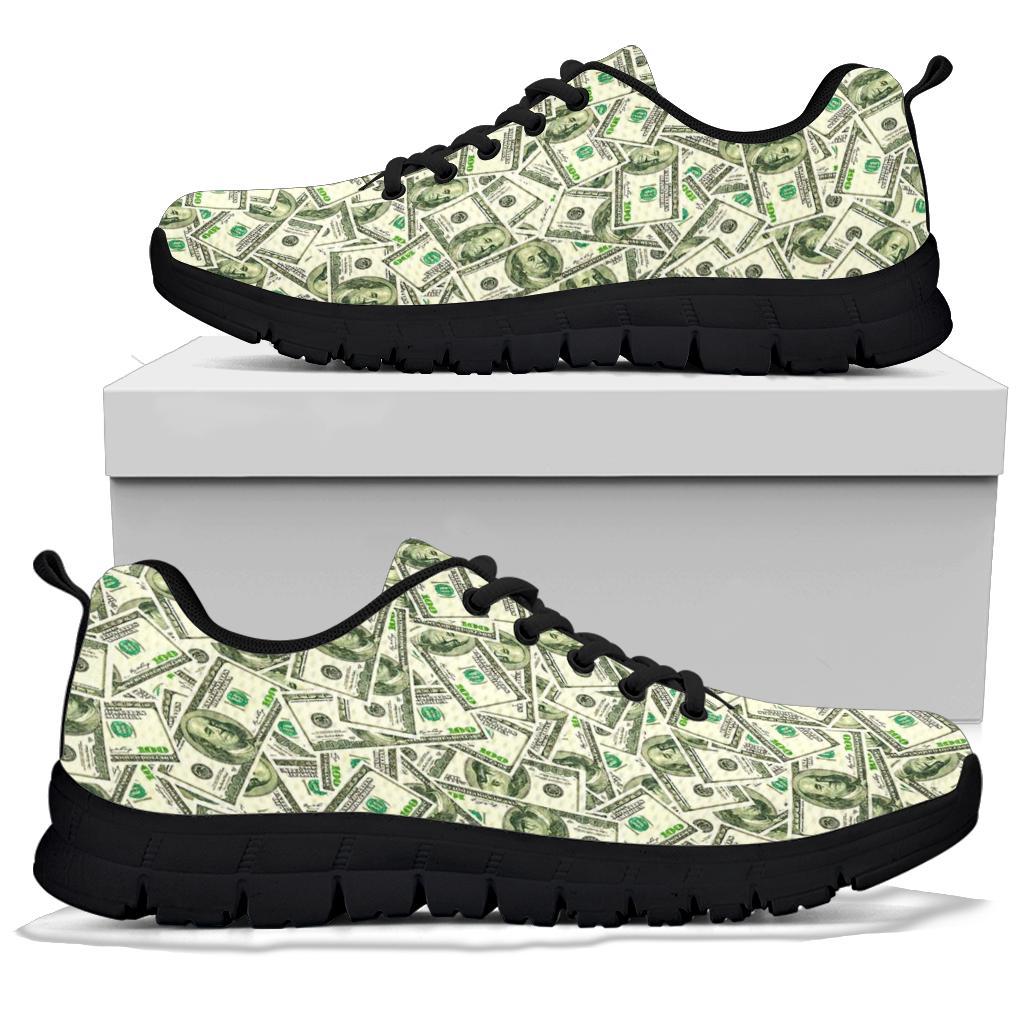 Dollar Money Pattern Print Sneaker Shoes For Men Women-grizzshop