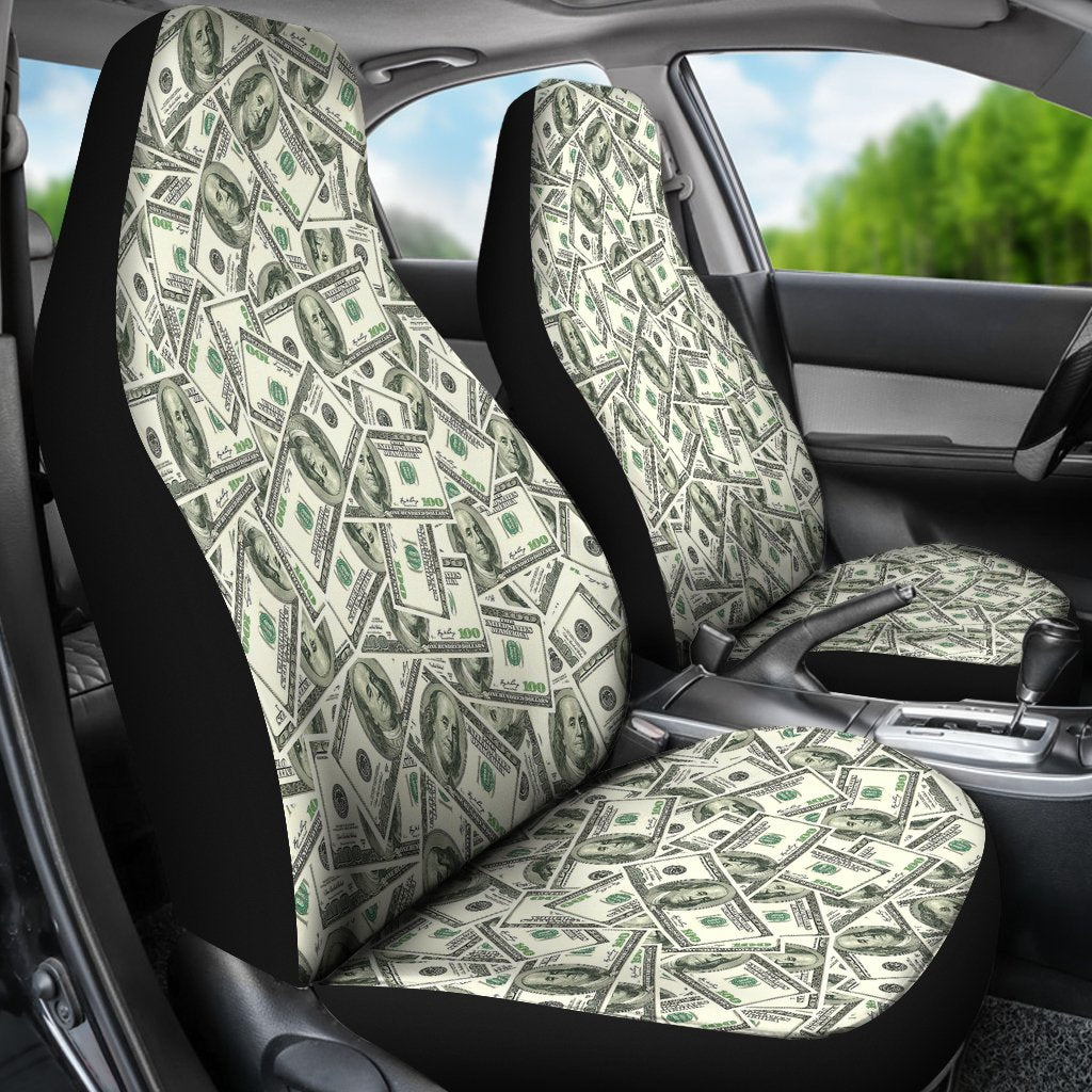 Dollar Money Pattern Print Universal Fit Car Seat Covers-grizzshop