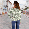 Dollar Money Pattern Print Women Off Shoulder Sweatshirt-grizzshop