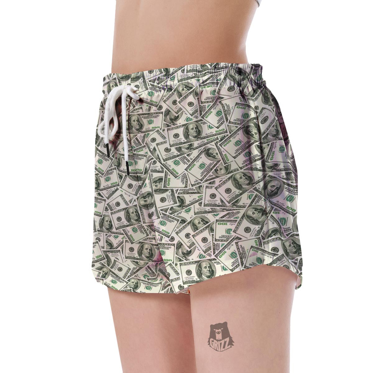 Dollar Money Pattern Print Women's Shorts-grizzshop