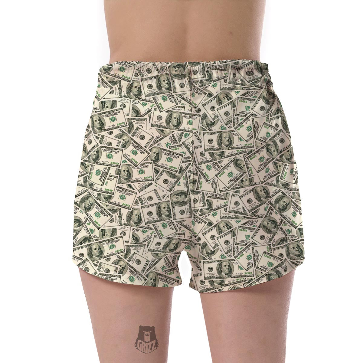 Dollar Money Pattern Print Women's Shorts-grizzshop