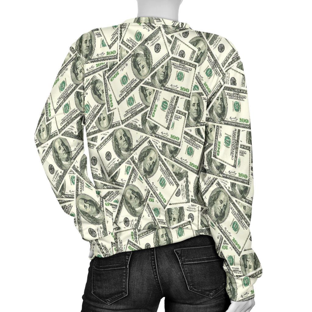 Dollar Money Pattern Print Women's Sweatshirt-grizzshop