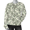 Dollar Money Pattern Print Women's Sweatshirt-grizzshop