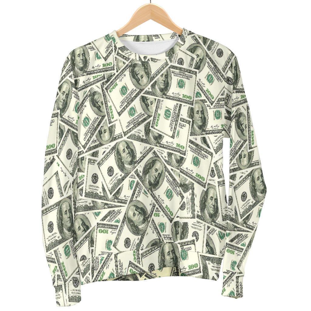 Dollar Money Pattern Print Women's Sweatshirt-grizzshop