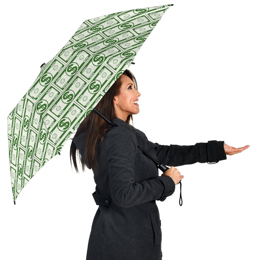 Dollar Money Print Pattern Automatic Foldable Umbrella-grizzshop