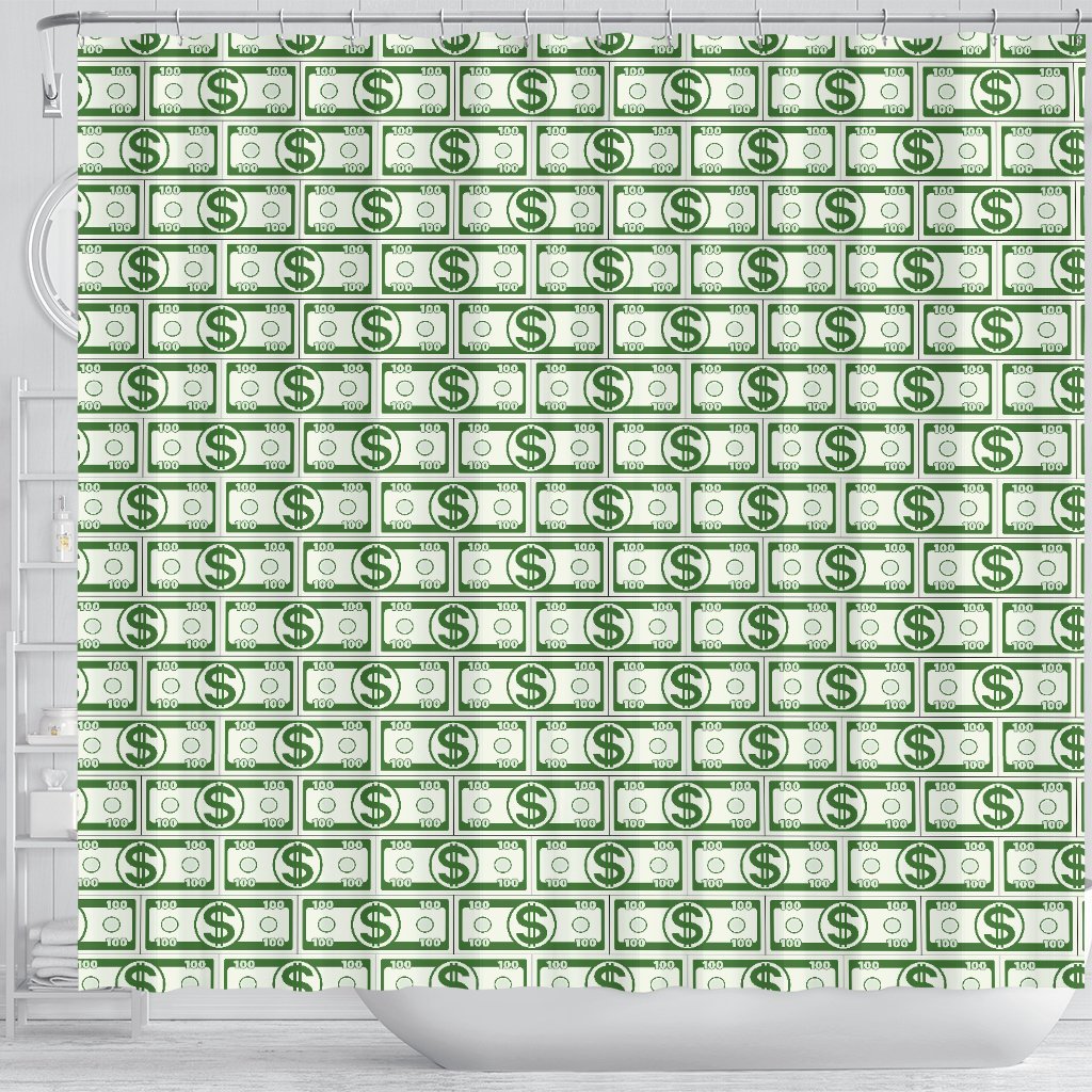 Dollar Money Print Pattern Bathroom Shower Curtain-grizzshop