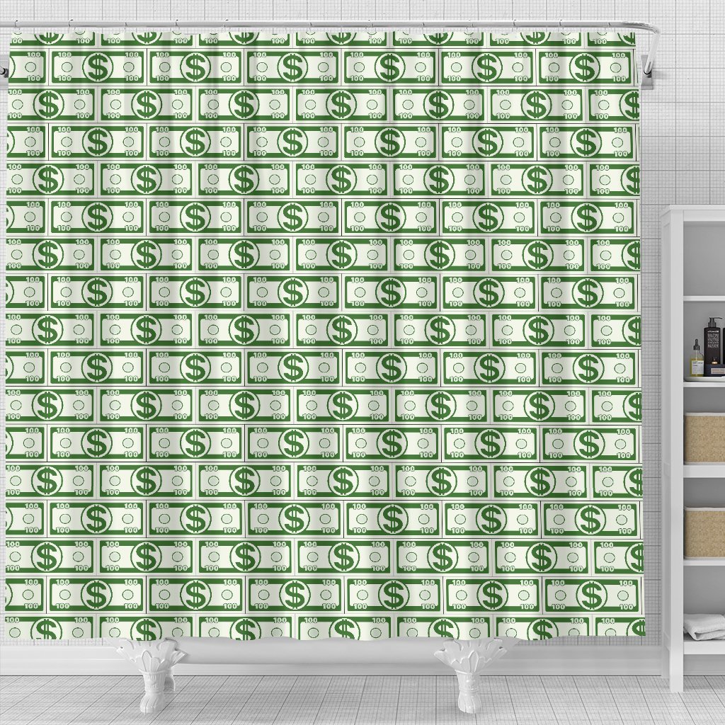 Dollar Money Print Pattern Bathroom Shower Curtain-grizzshop