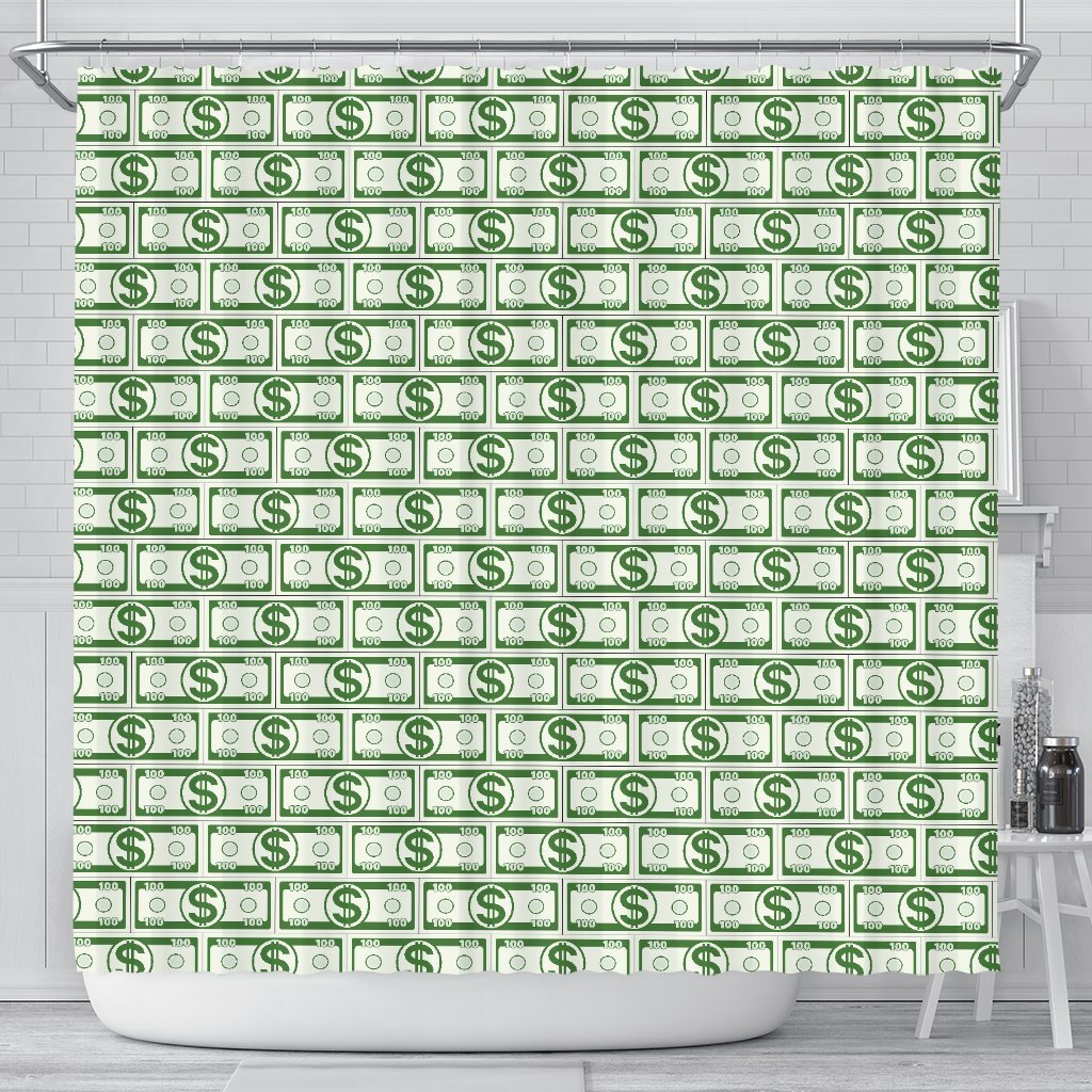 Dollar Money Print Pattern Bathroom Shower Curtain-grizzshop