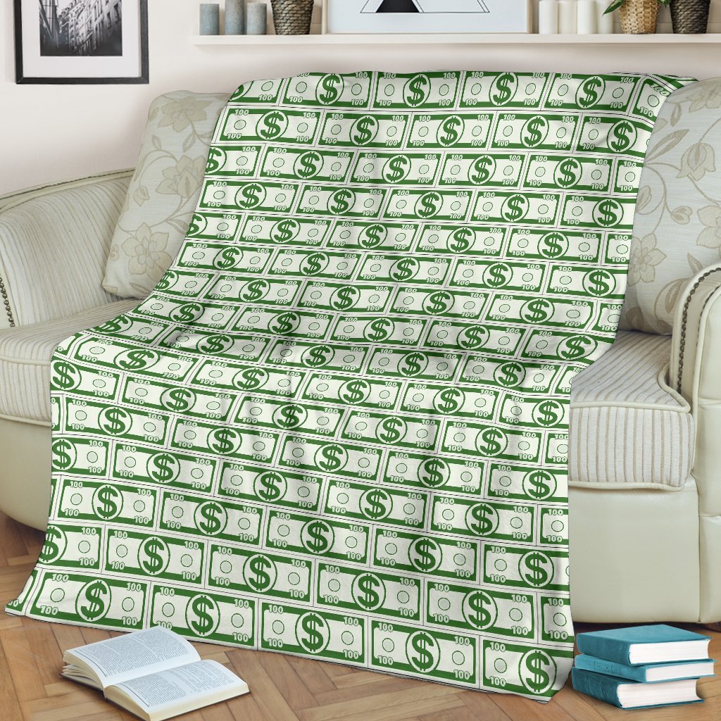 Dollar Money Print Pattern Blanket-grizzshop