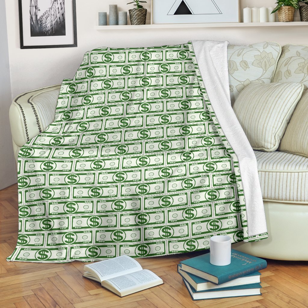 Dollar Money Print Pattern Blanket-grizzshop