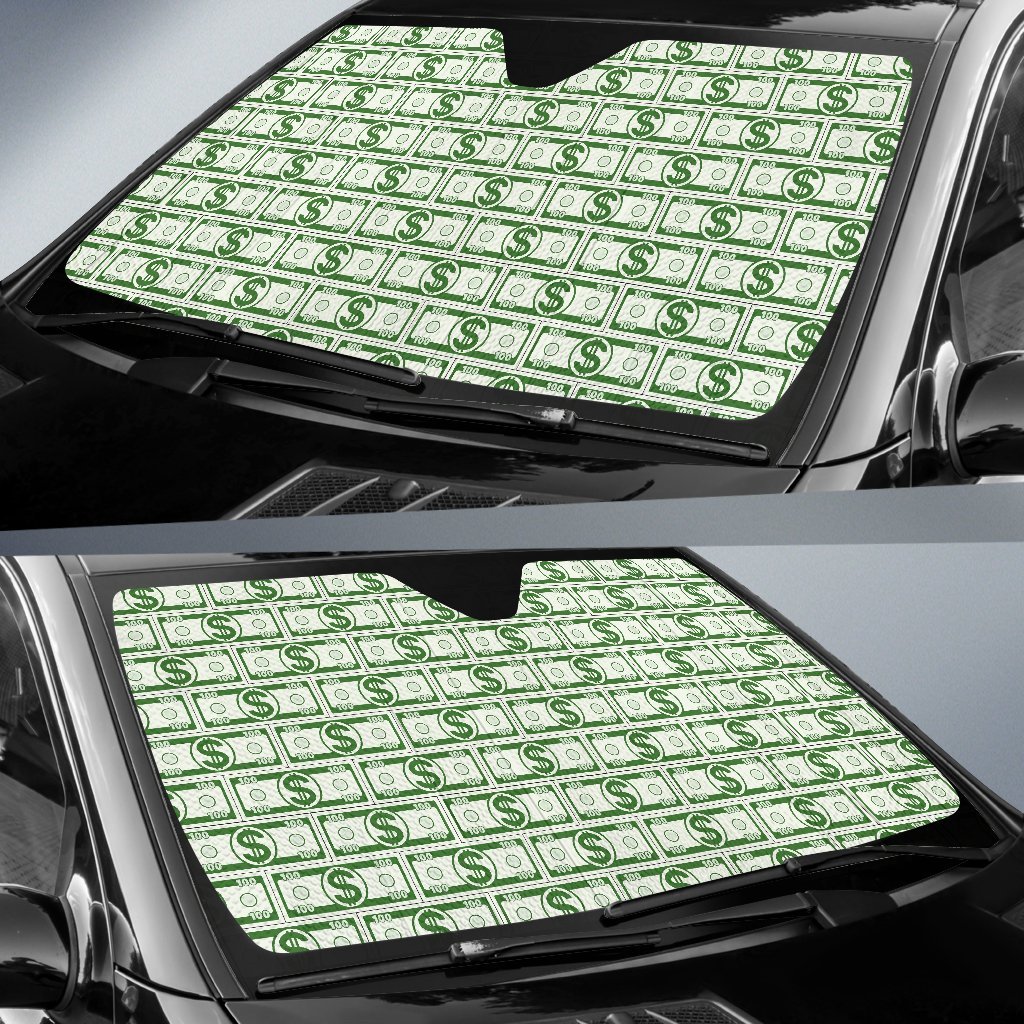 Dollar Money Print Pattern Car Sun Shade-grizzshop