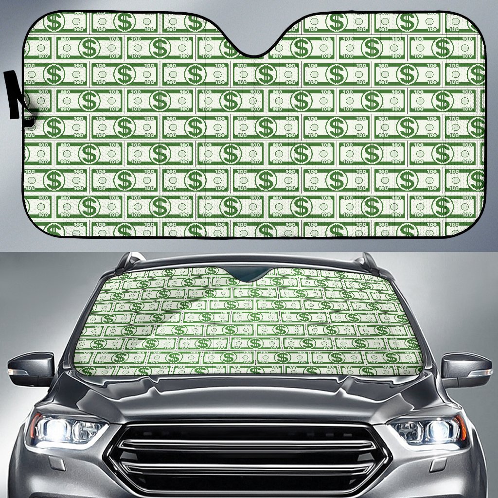 Dollar Money Print Pattern Car Sun Shade-grizzshop