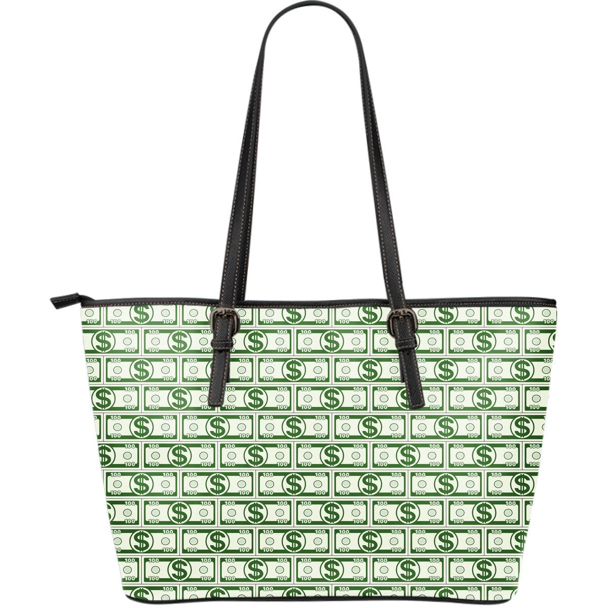 Dollar Money Print Pattern Leather Tote Bag-grizzshop