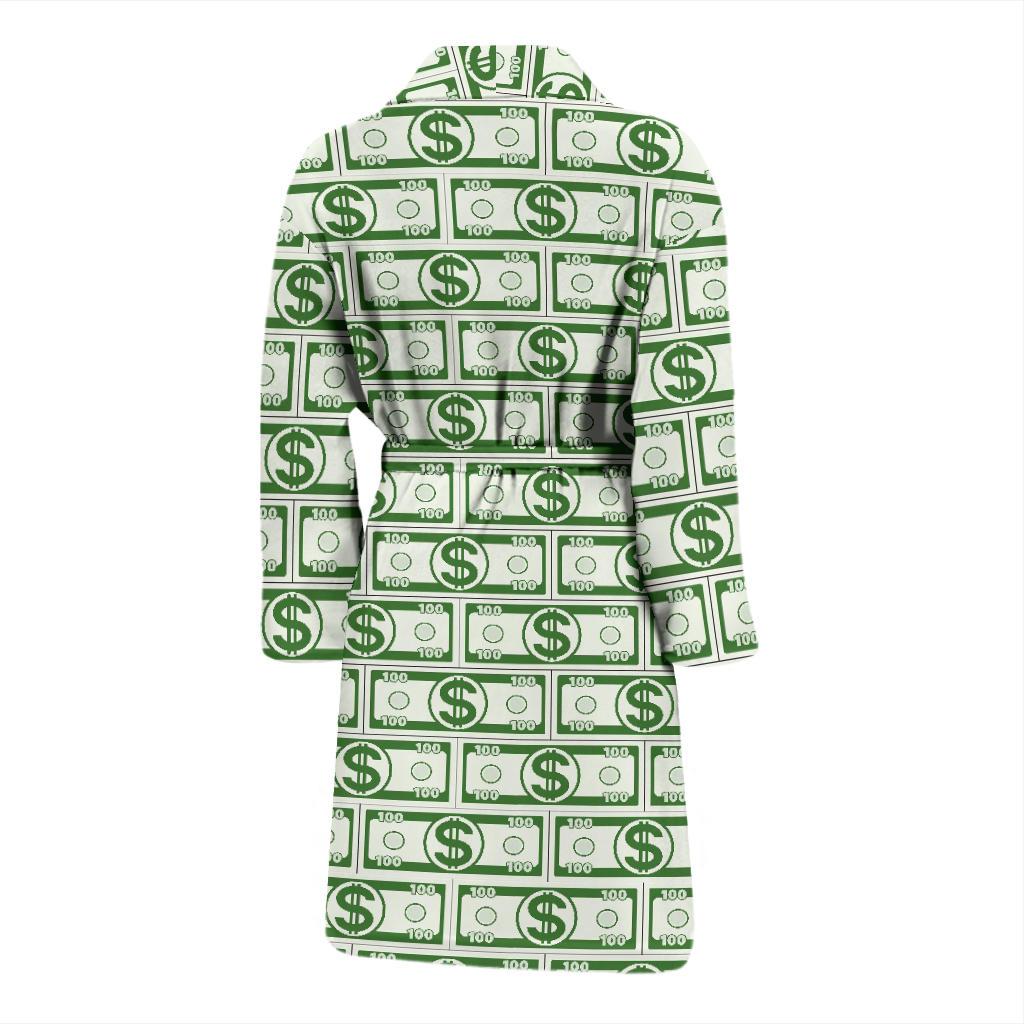 Dollar Money Print Pattern Men Long Robe-grizzshop