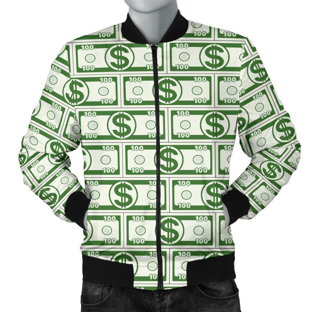Dollar Money Print Pattern Men's Bomber Jacket-grizzshop