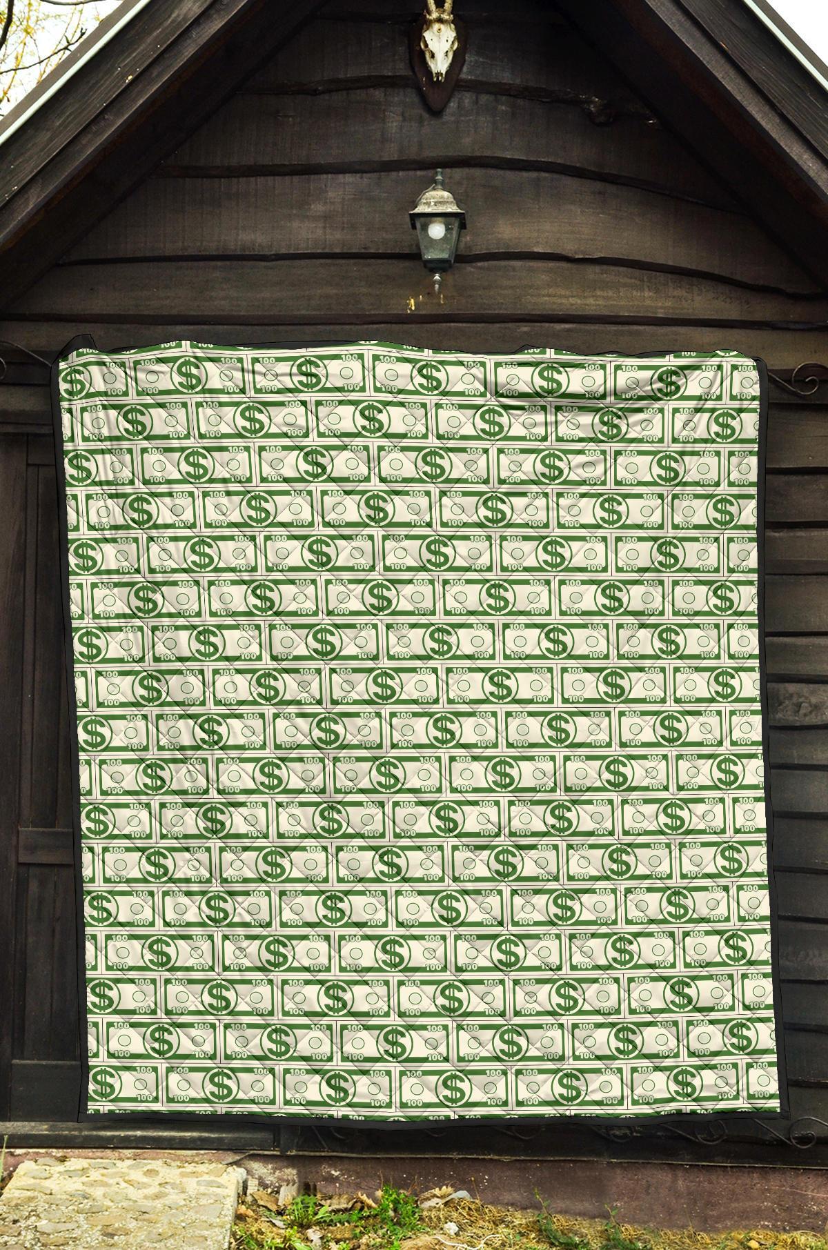 Dollar Money Print Pattern Quilt-grizzshop