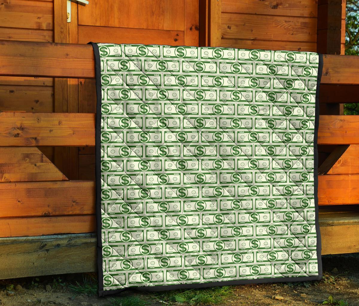 Dollar Money Print Pattern Quilt-grizzshop