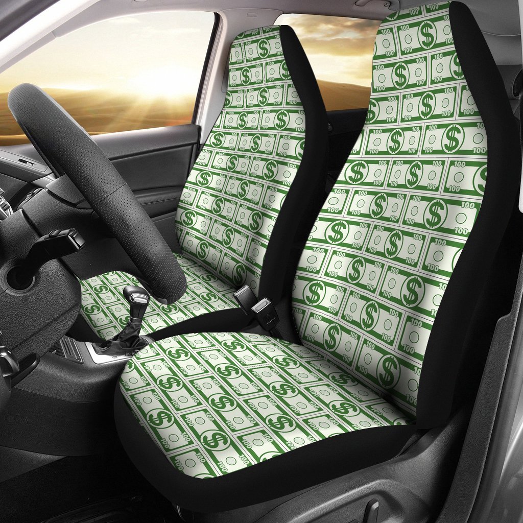 Dollar Money Print Pattern Universal Fit Car Seat Covers-grizzshop