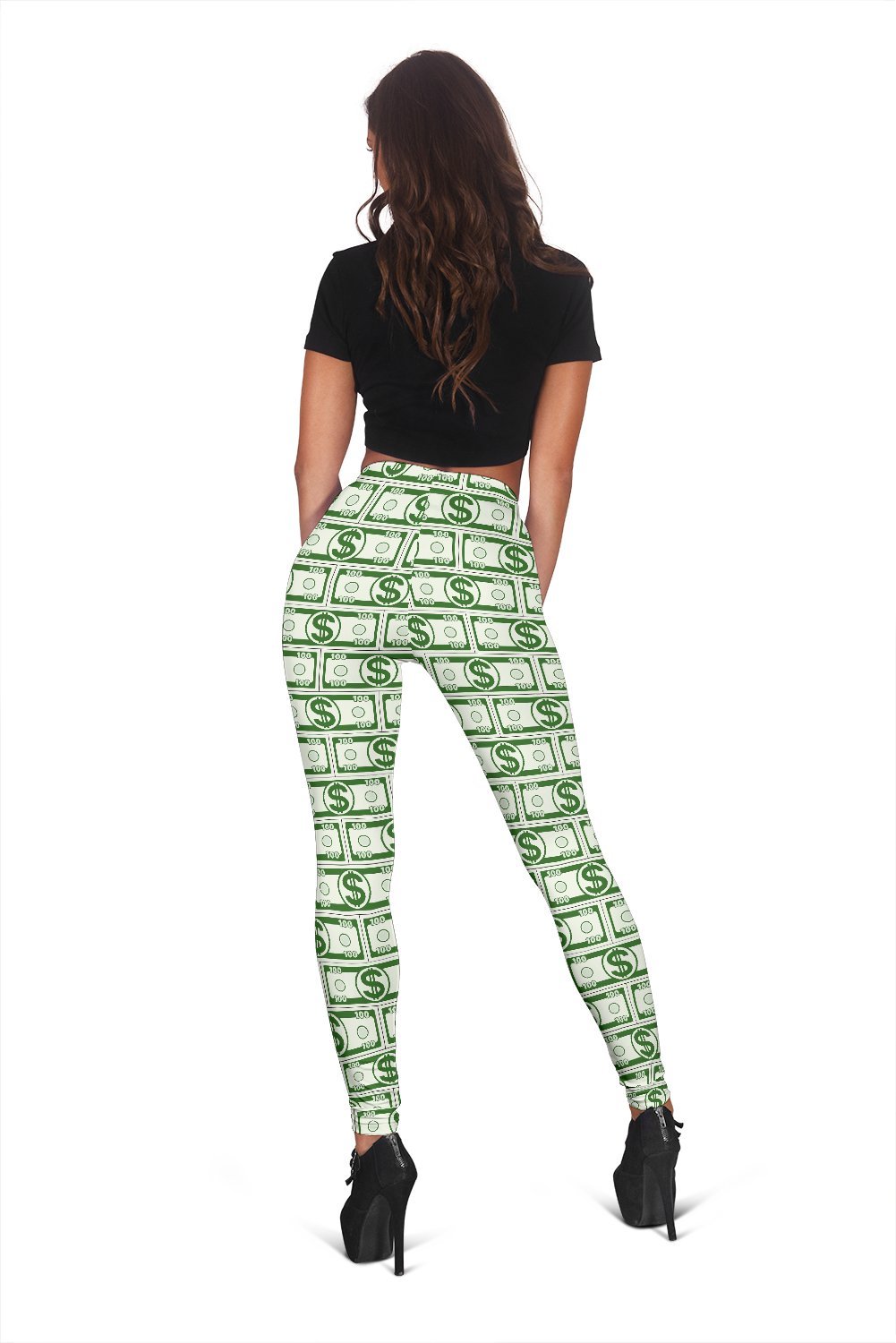Dollar Money Print Pattern Women Leggings-grizzshop