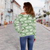 Dollar Money Print Pattern Women Off Shoulder Sweatshirt-grizzshop