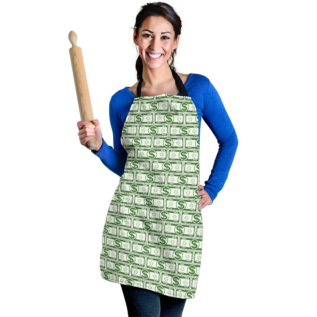 Dollar Money Print Pattern Women's Apron-grizzshop