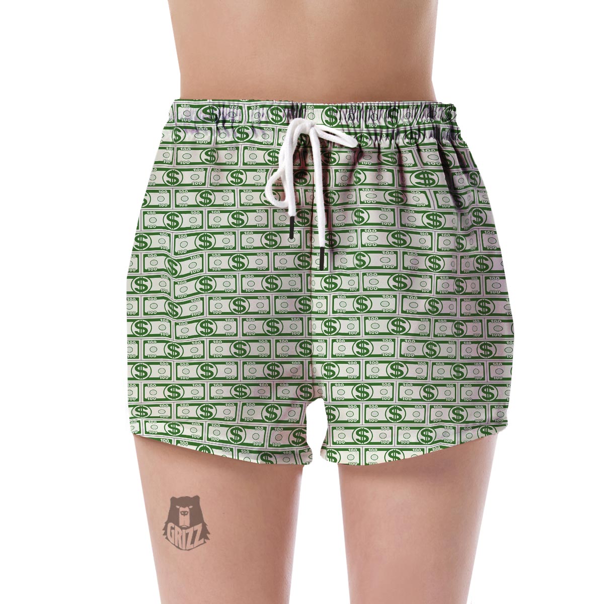 Dollar Money Print Pattern Women's Shorts-grizzshop