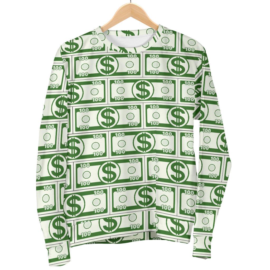 Dollar Money Print Pattern Women's Sweatshirt-grizzshop