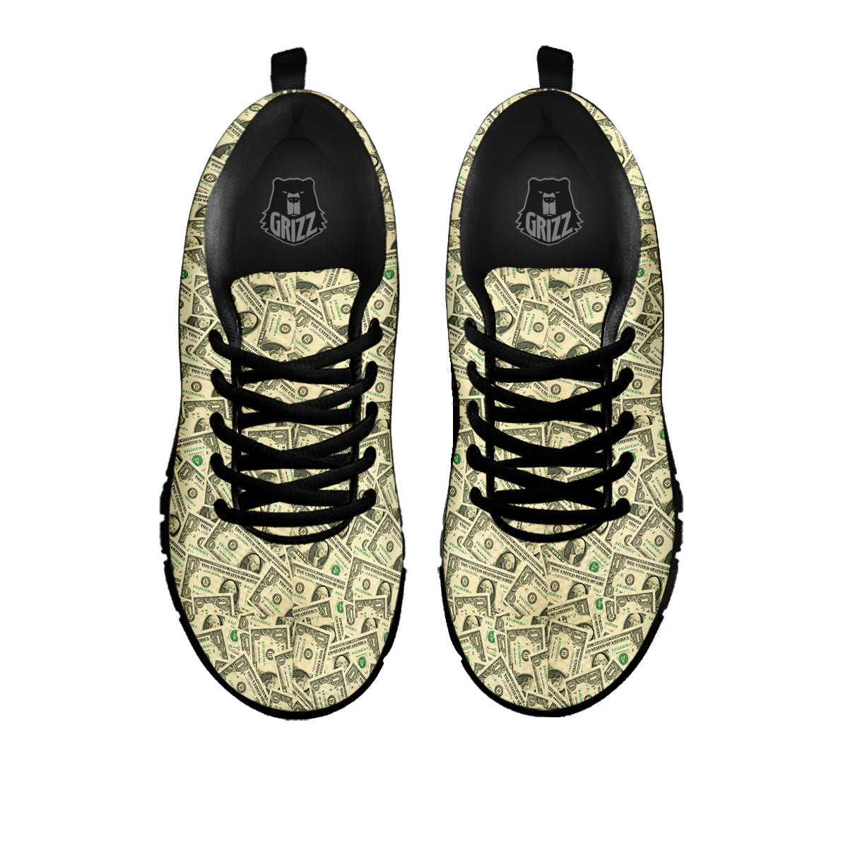 Dollars Vintagecolor Print Black Sneaker-grizzshop