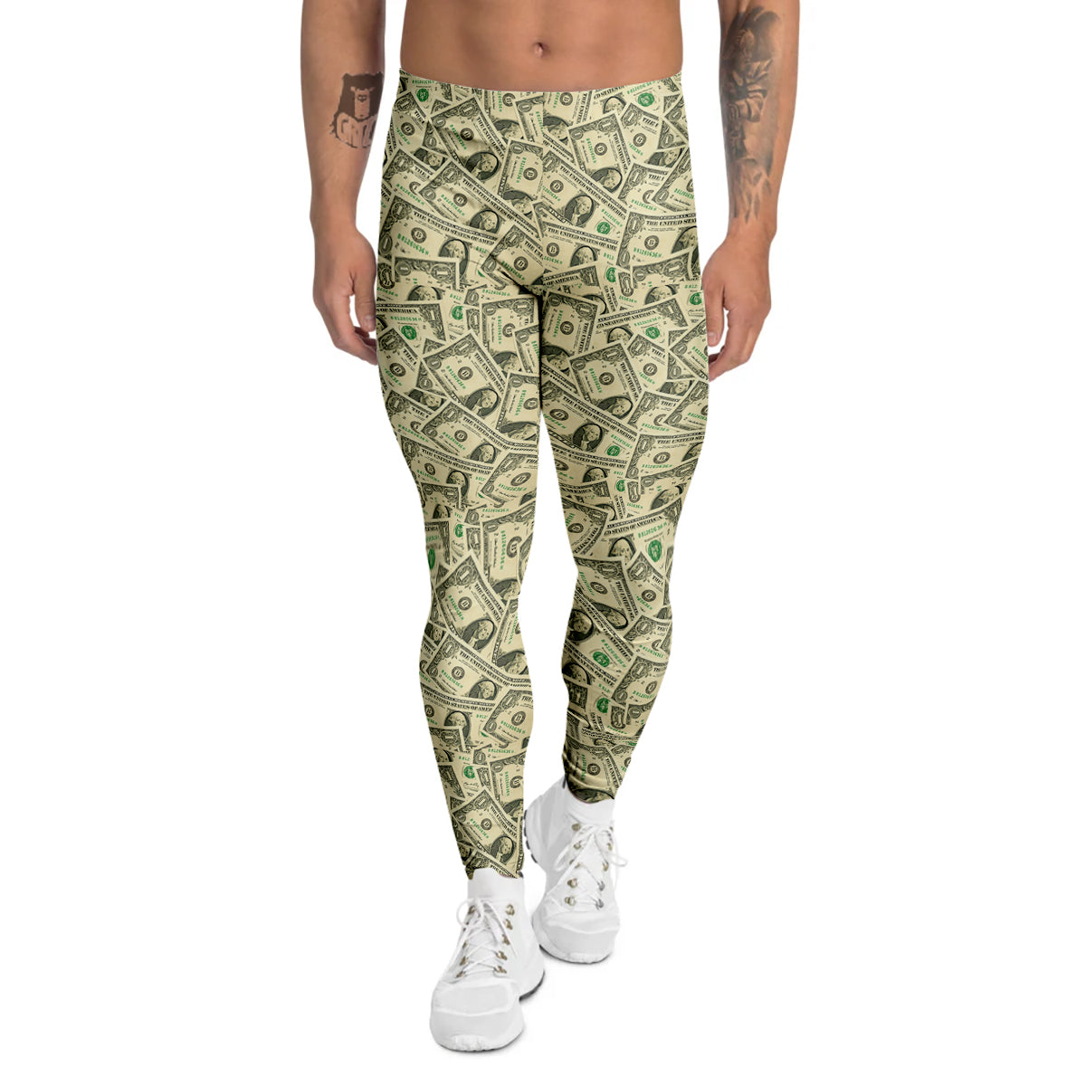 Dollars Vintagecolor Print Men's Leggings-grizzshop