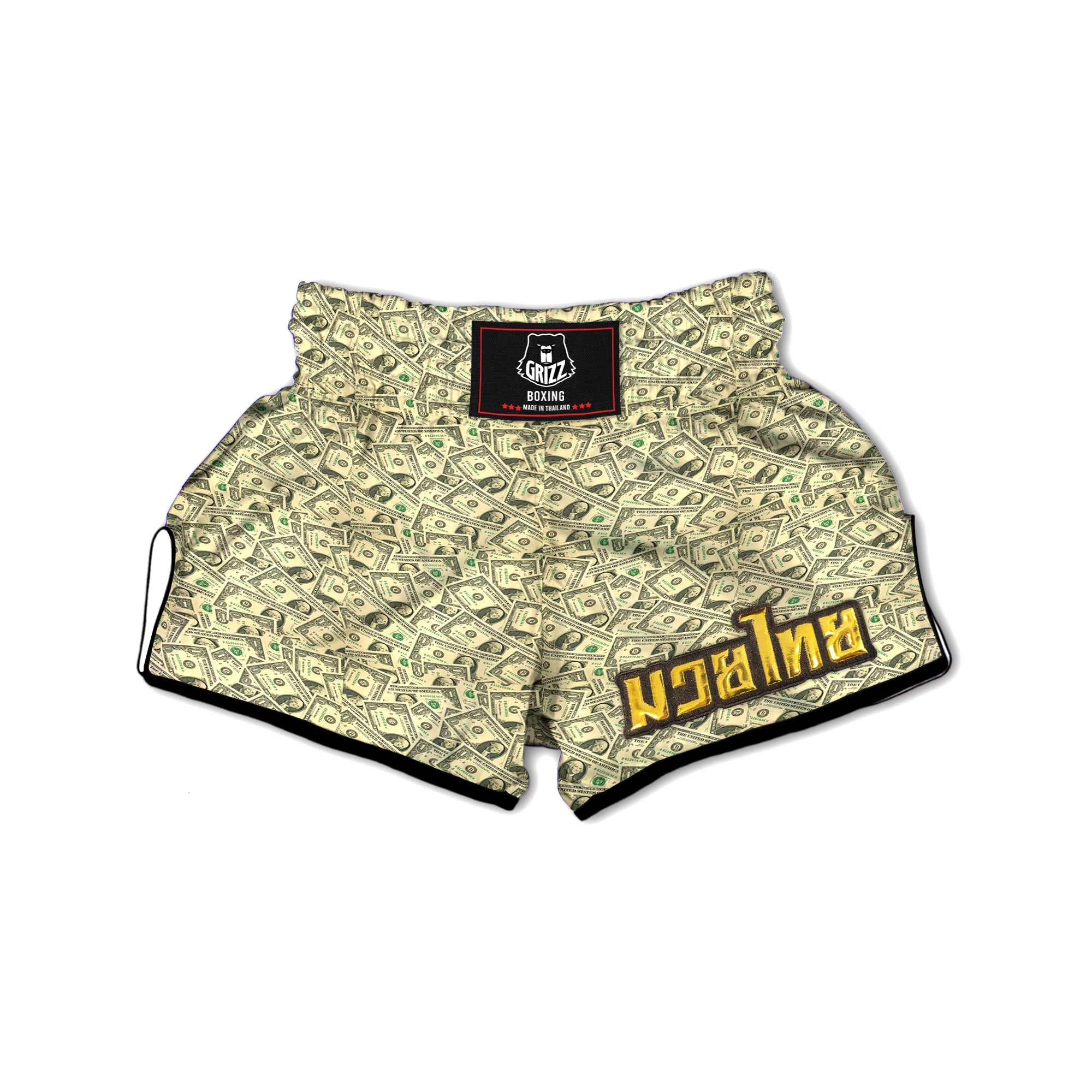 Dollars Vintagecolor Print Muay Thai Boxing Shorts-grizzshop