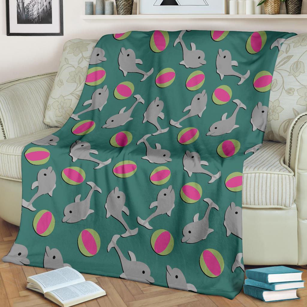 Dolphin Ball Pattern Print Blanket-grizzshop