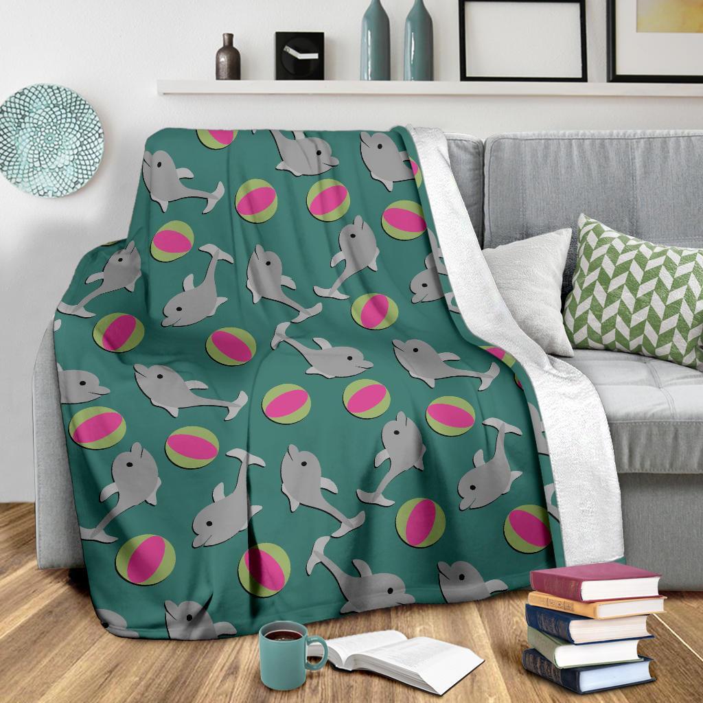 Dolphin Ball Pattern Print Blanket-grizzshop