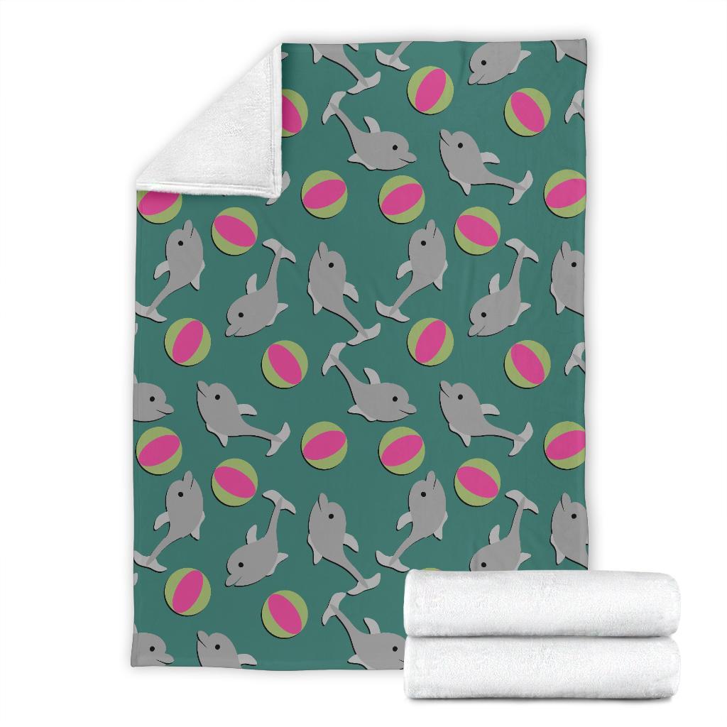 Dolphin Ball Pattern Print Blanket-grizzshop