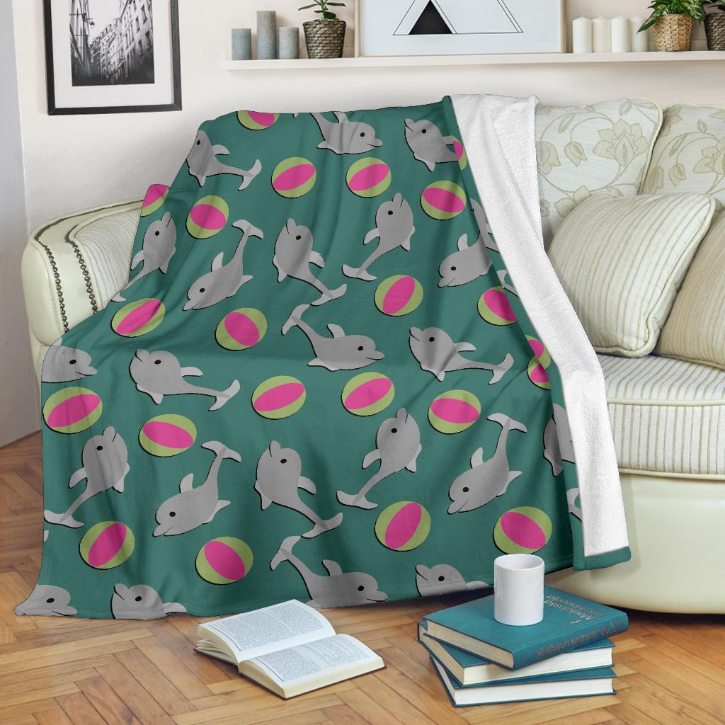 Dolphin Ball Pattern Print Blanket-grizzshop