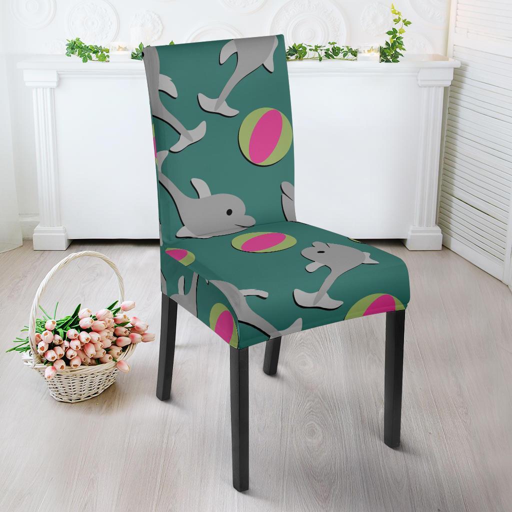 Dolphin Ball Pattern Print Chair Cover-grizzshop