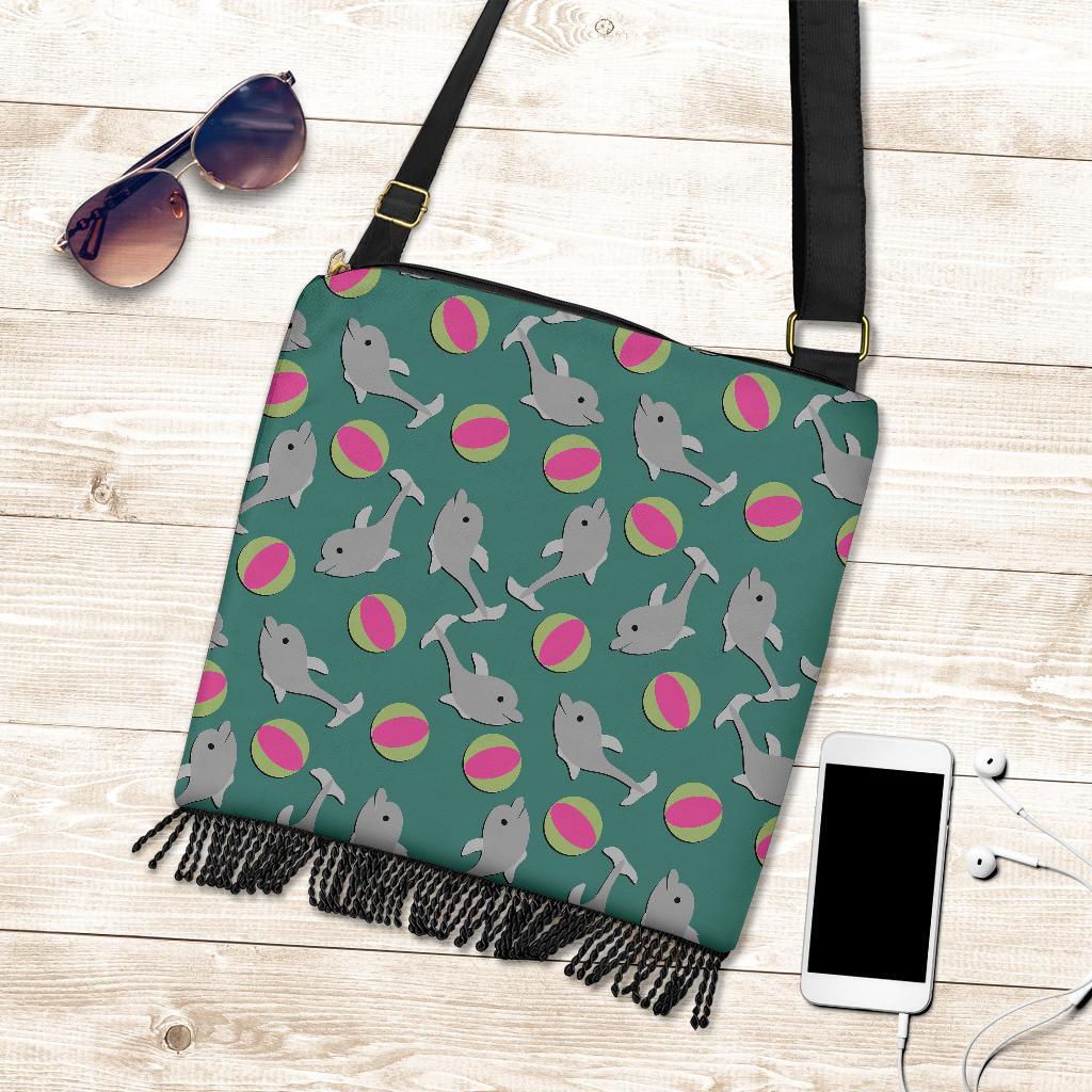 Dolphin Ball Pattern Print Crossbody Bags-grizzshop