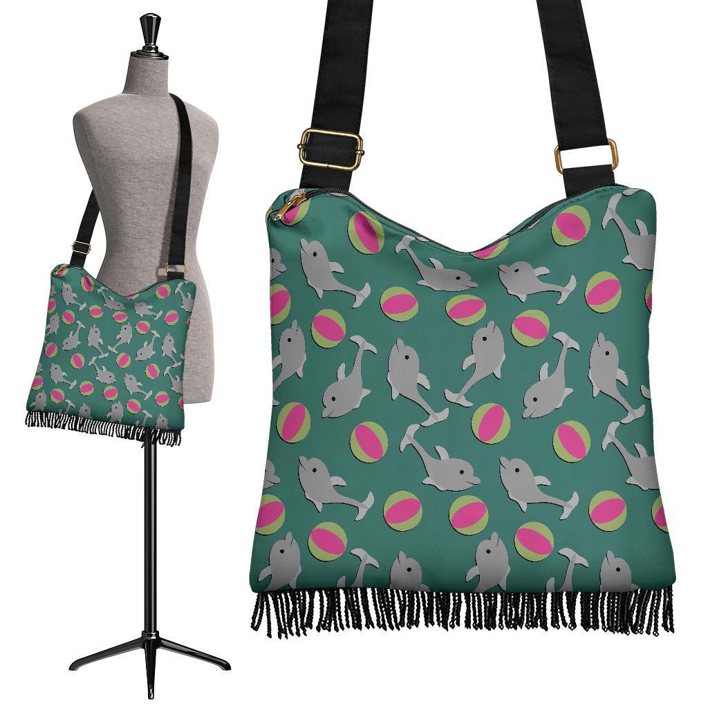 Dolphin Ball Pattern Print Crossbody Bags-grizzshop