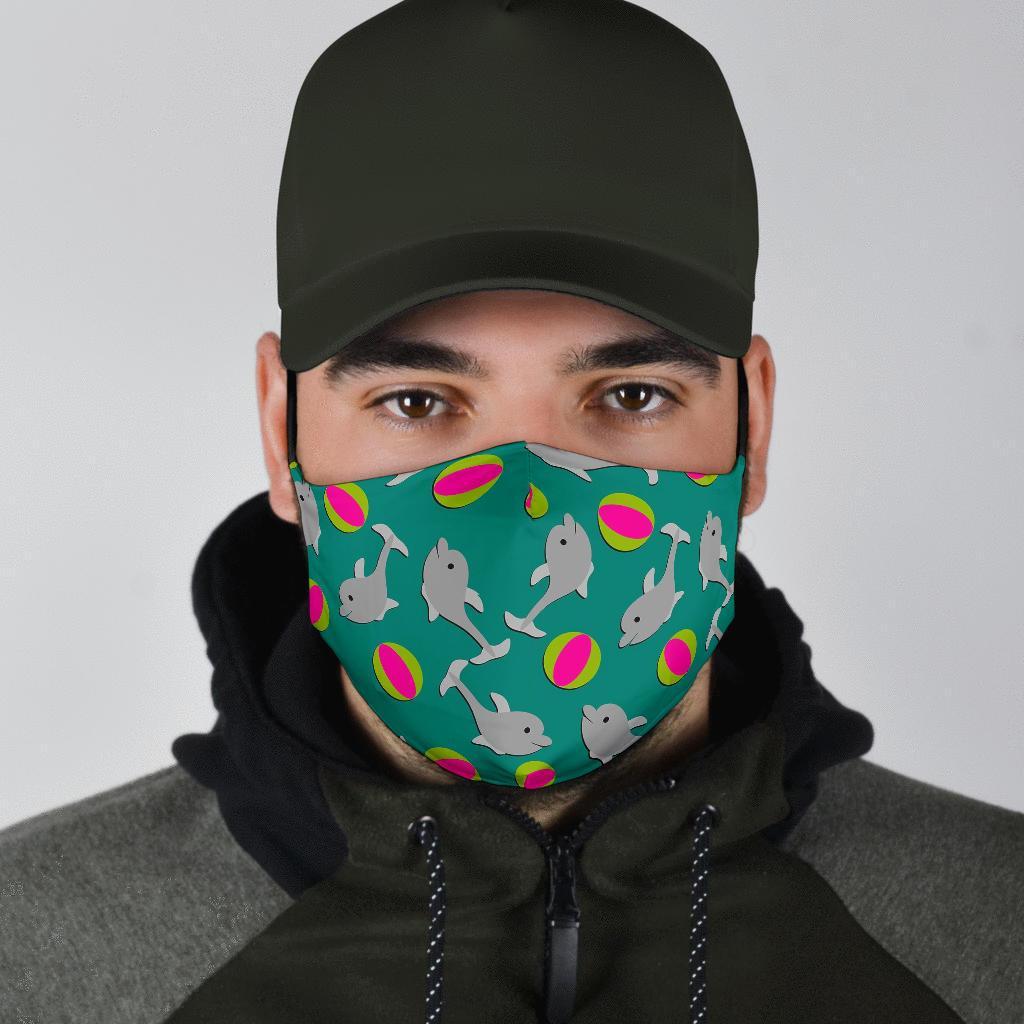 Dolphin Ball Pattern Print Face Mask-grizzshop