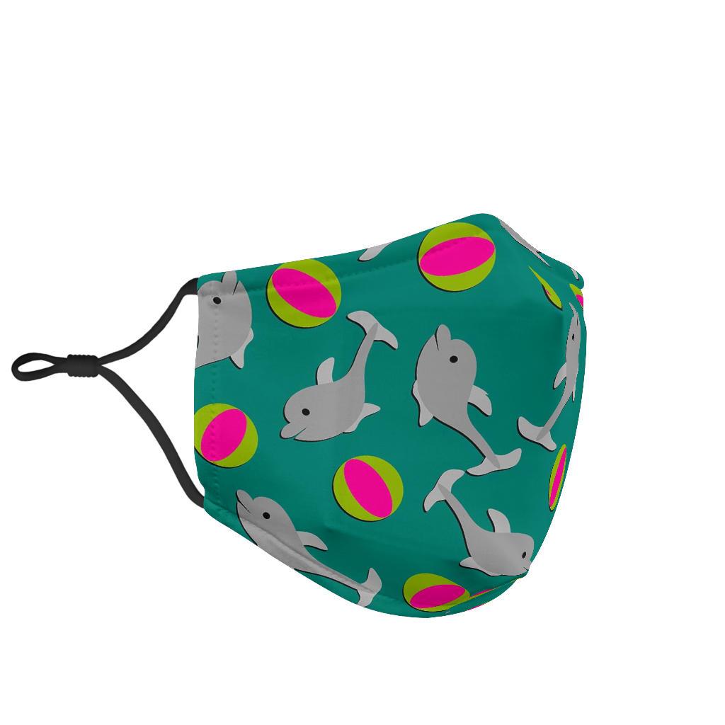 Dolphin Ball Pattern Print Face Mask-grizzshop