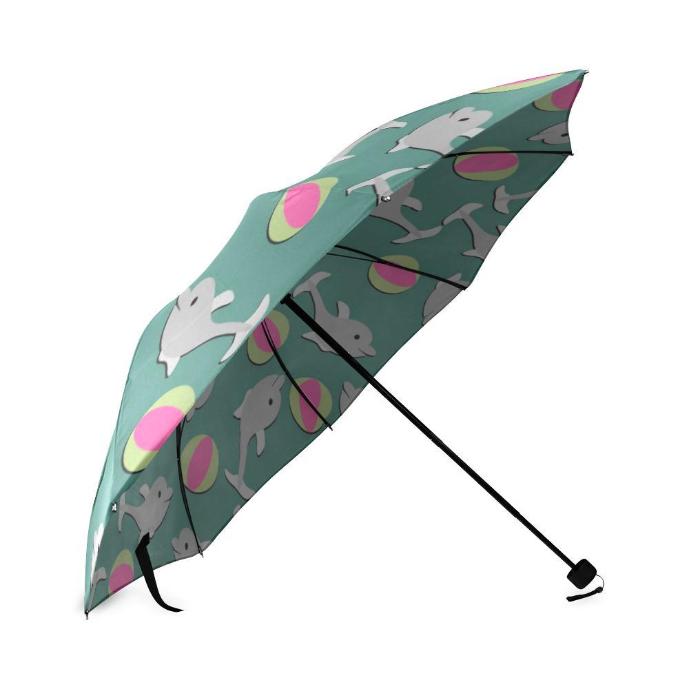 Dolphin Ball Pattern Print Foldable Umbrella-grizzshop