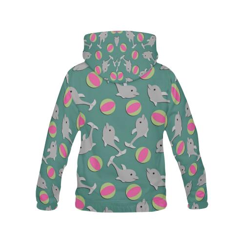 Dolphin Ball Pattern Print Men Pullover Hoodie-grizzshop