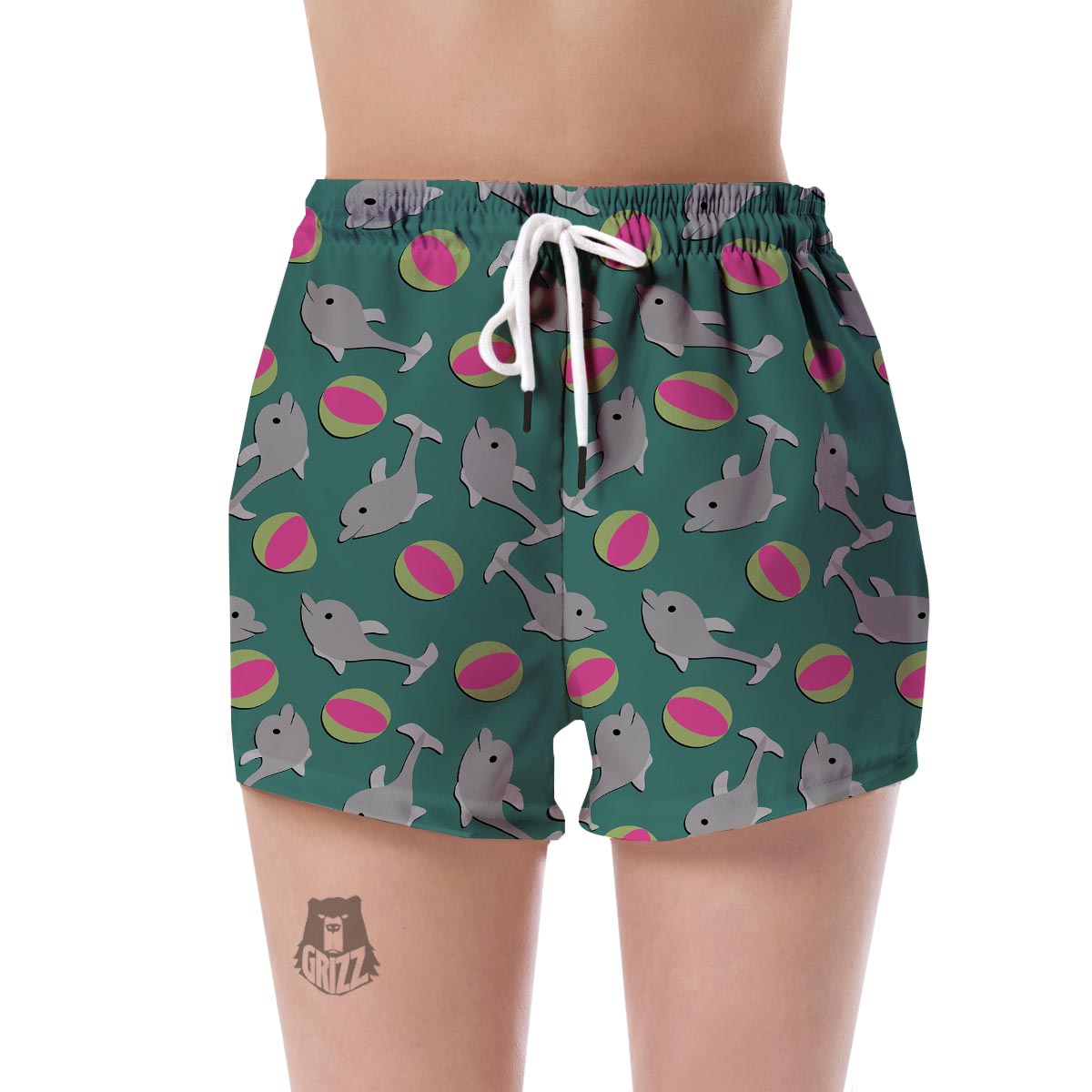 Dolphin Ball Pattern Print Women's Shorts-grizzshop