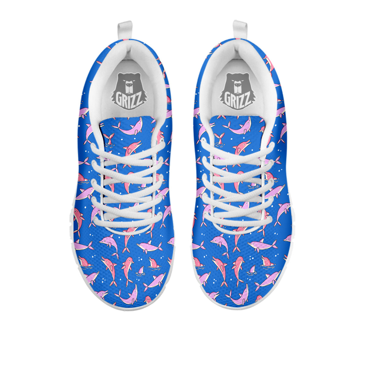 Dolphin Colorful Print Pattern White Sneaker-grizzshop