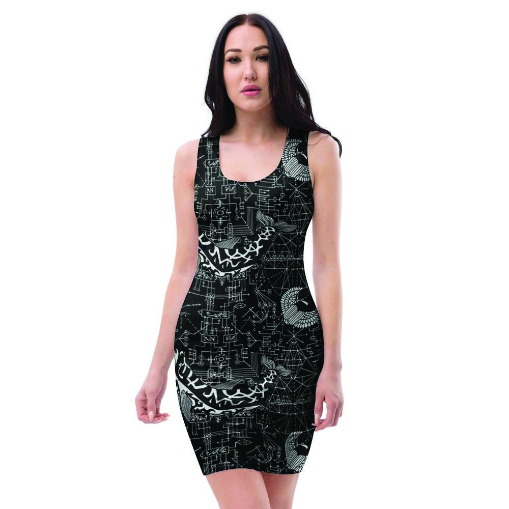 Dolphin Gothic Witch Bodycon Dress-grizzshop