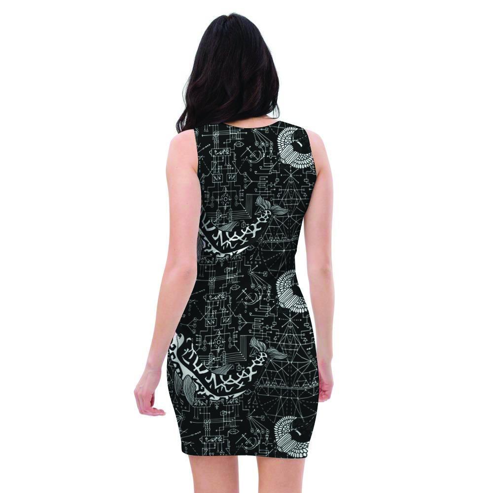 Dolphin Gothic Witch Bodycon Dress-grizzshop